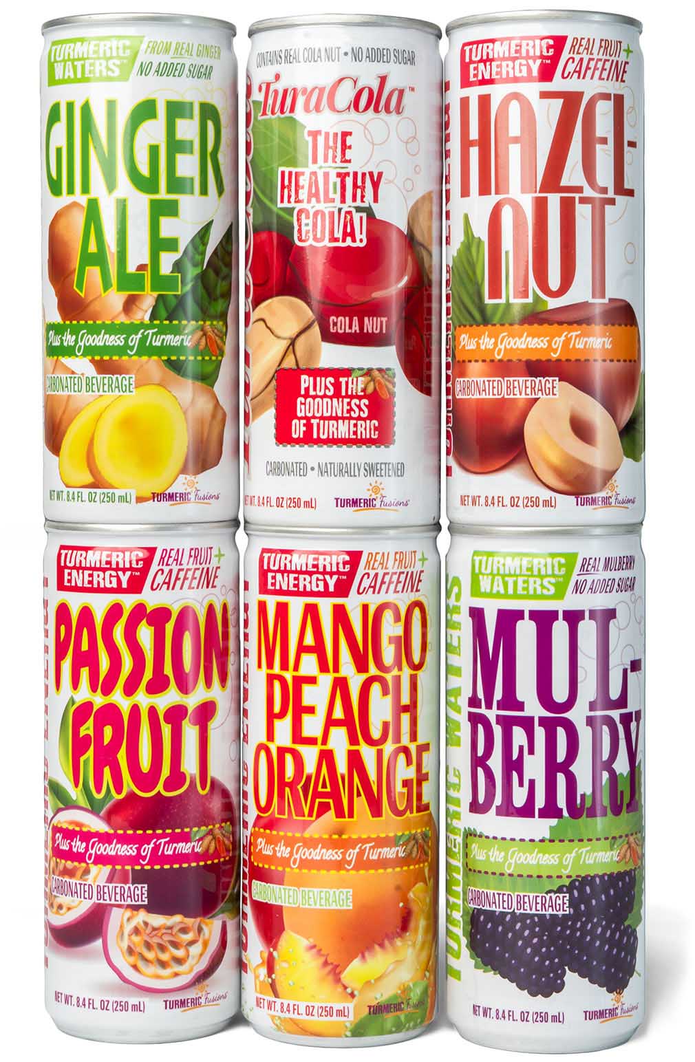 six flavors of beverages